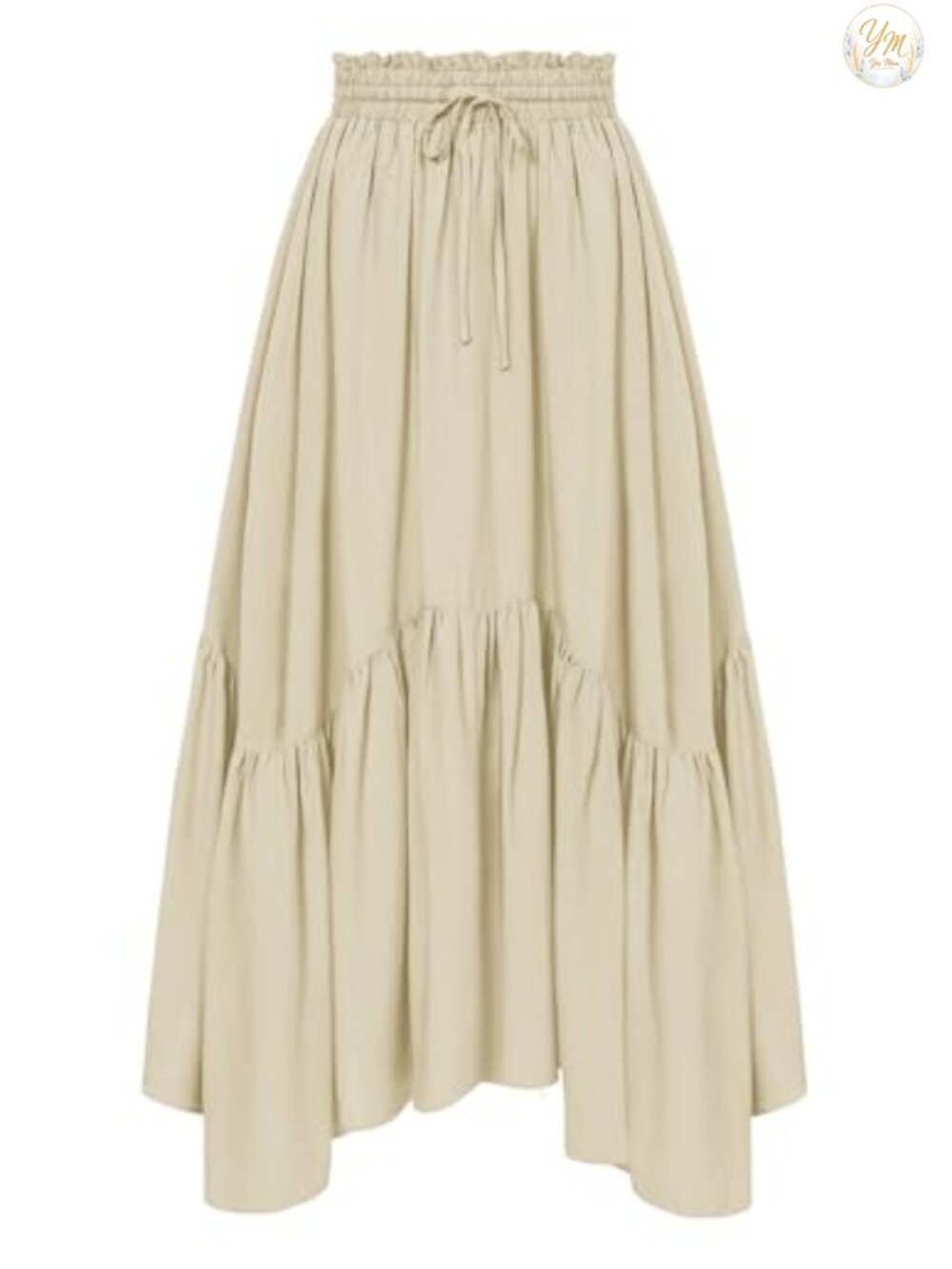 Renaissance Maxi Skirt Women Flowy Boho Elastic High Waist Side Pockets Rayon